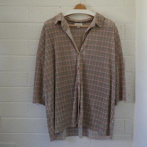 TopShop Oversized Relaxed Plaid Button Down